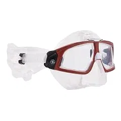 Aqualung Sphera X Şeffaf Silikon Kırmızı Çerçeve Dalış Maskesi