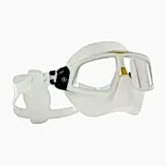 Aqualung Sphera X Şeffaf Silikon Altın Çerçeve Dalış Maskesi